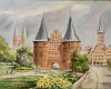 Stadt Holstentor Lübeck Hans Möller Aquarell  Motiv: Lübeck Technik: Aquarell Künstler: Hans Möller Urheberrecht: Kay Möller / Annelies Möller Album: Schleswig-Holstein Kategorie: Stadt Thema: Impressionen Binnenland : Hans Möller, Aquarell, Schleswig-Holstein, Stadt, Holstentor Lübeck, Lübeck, Impressionen Binnenland, Kay Möller / Annelies Möller, Weitere Infos unter : www.maler-hans-moeller.de, mail: info@maler-hans-moeller.de